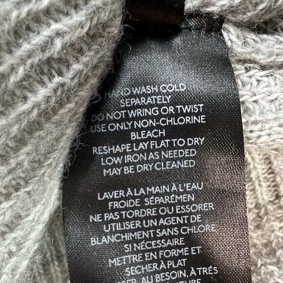 Anthropologie Gray Pointelle Knit Pullover Sweater Size XS Boxy Cropped Cable - Picture 11 of 11